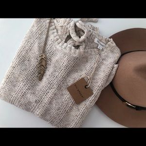 Blu pepper boutique knit sweater tie back large nwt